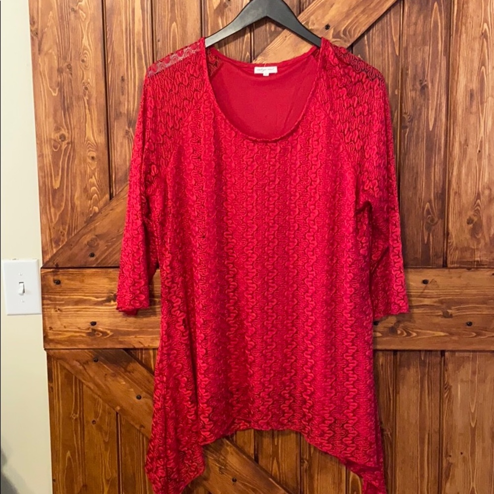 Indigo Soul Women’s Red Blouse Size 2X